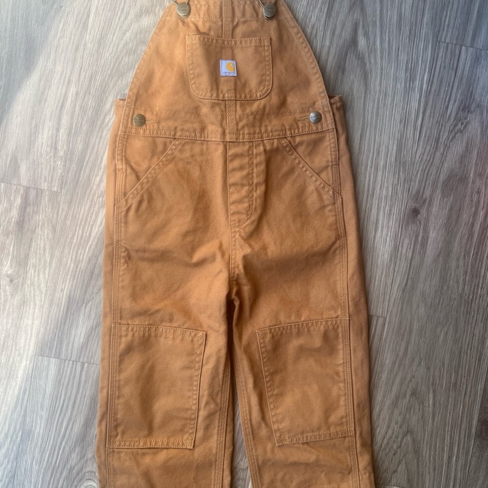 Carhartt Kids Tan/Brown Duck Bib Overalls